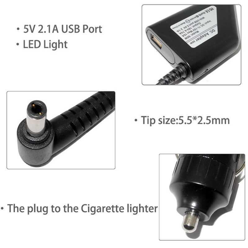 Car Charger19V 4.74A 90W Unive - Laptop Accessories Dell บทวิจารณ์และราคา